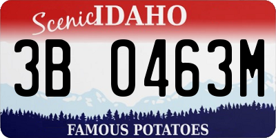 ID license plate 3B0463M