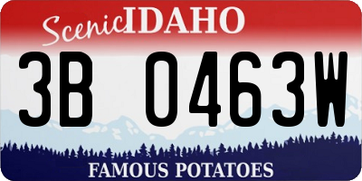 ID license plate 3B0463W