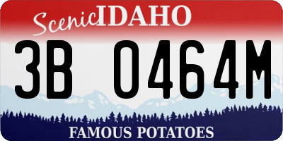 ID license plate 3B0464M