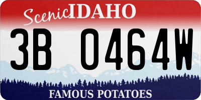 ID license plate 3B0464W