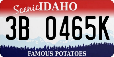 ID license plate 3B0465K