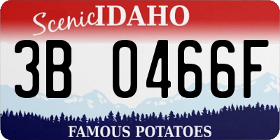 ID license plate 3B0466F