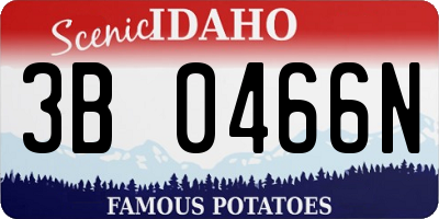 ID license plate 3B0466N