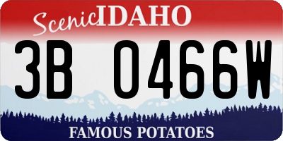 ID license plate 3B0466W