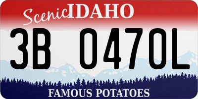 ID license plate 3B0470L