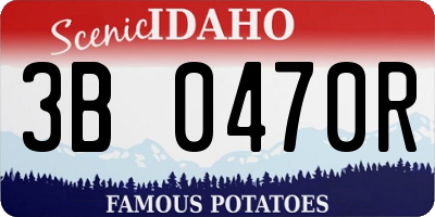 ID license plate 3B0470R
