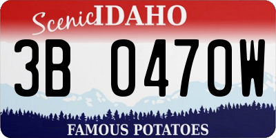 ID license plate 3B0470W
