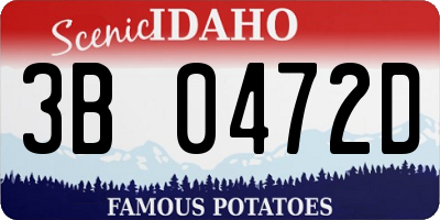 ID license plate 3B0472D