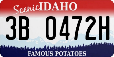 ID license plate 3B0472H