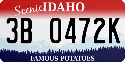 ID license plate 3B0472K
