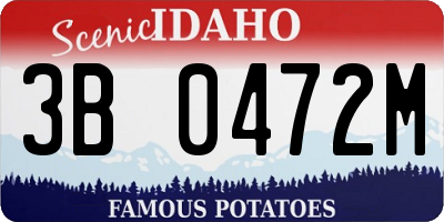 ID license plate 3B0472M