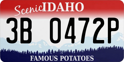 ID license plate 3B0472P