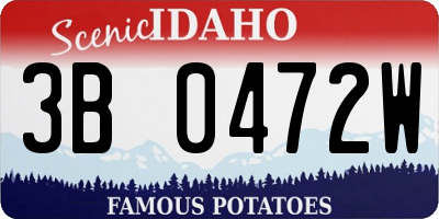 ID license plate 3B0472W
