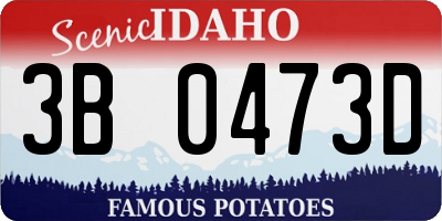 ID license plate 3B0473D