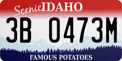 ID license plate 3B0473M