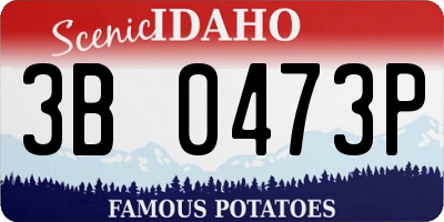 ID license plate 3B0473P