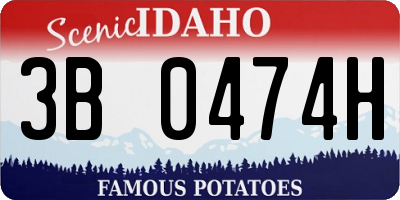 ID license plate 3B0474H