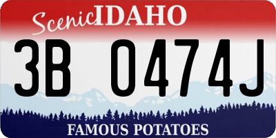 ID license plate 3B0474J