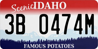 ID license plate 3B0474M