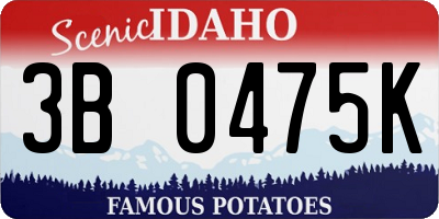 ID license plate 3B0475K