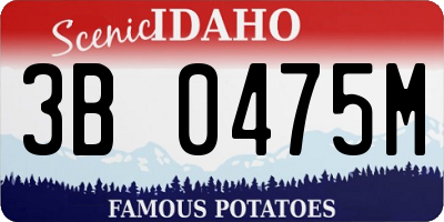 ID license plate 3B0475M