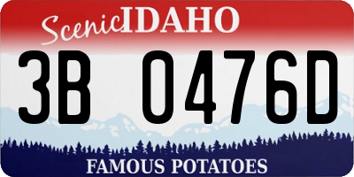 ID license plate 3B0476D