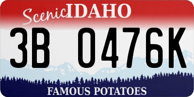 ID license plate 3B0476K