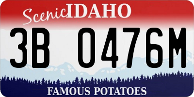ID license plate 3B0476M