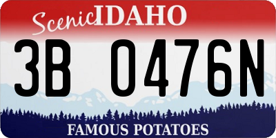 ID license plate 3B0476N