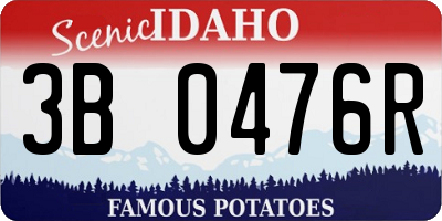ID license plate 3B0476R