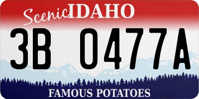 ID license plate 3B0477A