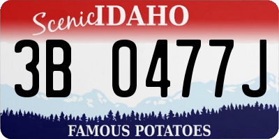 ID license plate 3B0477J