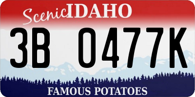ID license plate 3B0477K