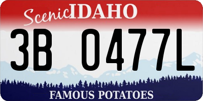 ID license plate 3B0477L