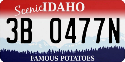 ID license plate 3B0477N