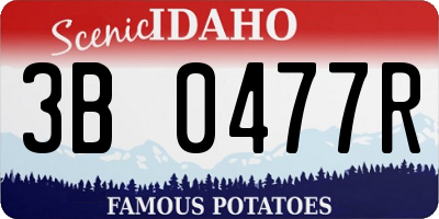 ID license plate 3B0477R
