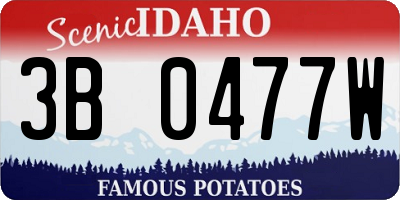 ID license plate 3B0477W