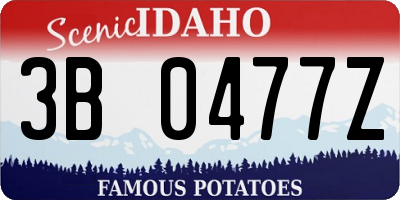 ID license plate 3B0477Z