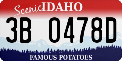ID license plate 3B0478D