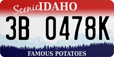 ID license plate 3B0478K