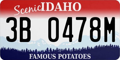 ID license plate 3B0478M