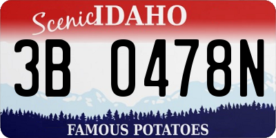 ID license plate 3B0478N
