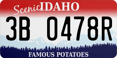 ID license plate 3B0478R