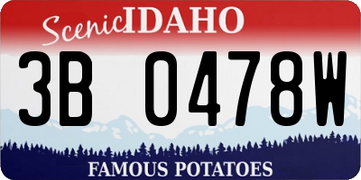 ID license plate 3B0478W