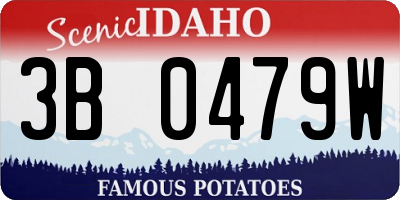 ID license plate 3B0479W