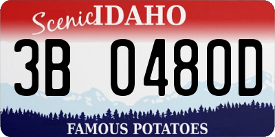 ID license plate 3B0480D