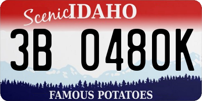 ID license plate 3B0480K