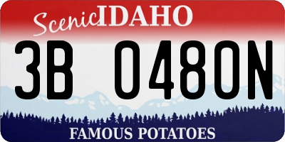 ID license plate 3B0480N