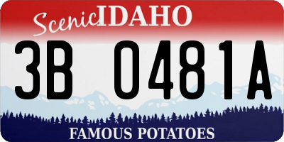 ID license plate 3B0481A