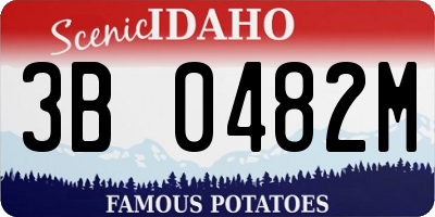 ID license plate 3B0482M